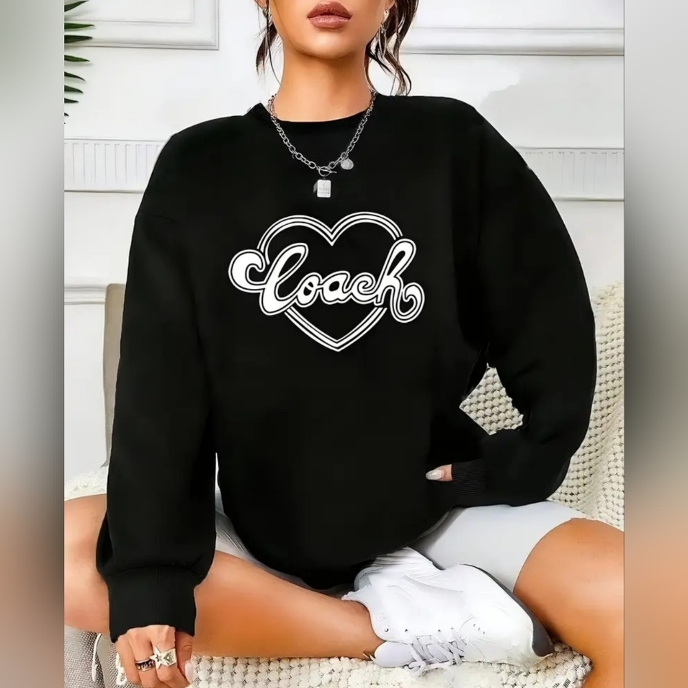 Black Sweatshirt with White Heart Fashion Inspired Size XXL 14 New in Package - Picture 1 of 3
